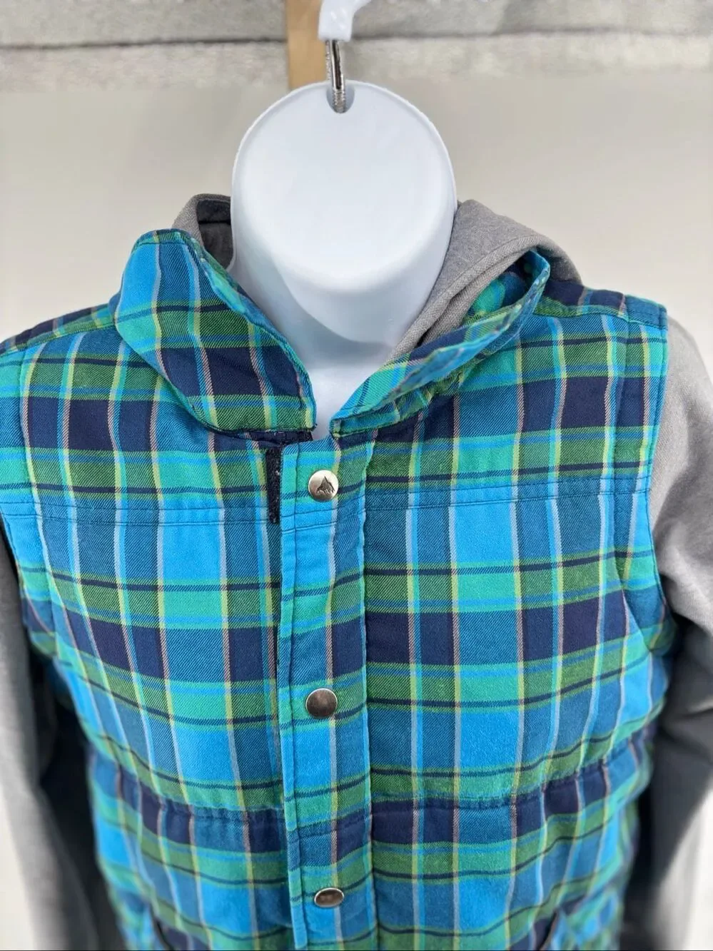 Burton Double Down Fleece Boys Plaid Jacket XL Hoodie